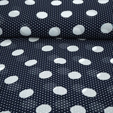 Chiffon Kleine und Große Punkte Marine