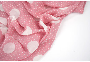 Chiffon Kleine en Grote Stippen Roze