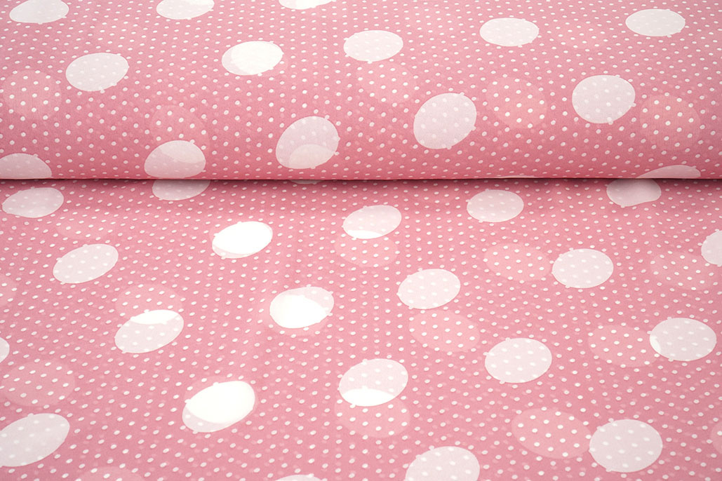 Chiffon Kleine en Grote Stippen Roze