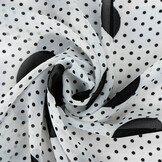Chiffon Kleine en Grote Stippen Off-White