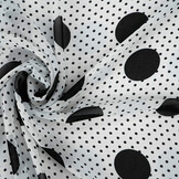 Chiffon Kleine en Grote Stippen Off-White