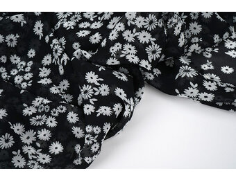 Chiffon Bedruckt Prieks Schwarz