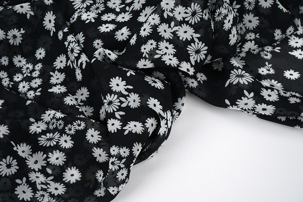 Chiffon Printed Prieks Black