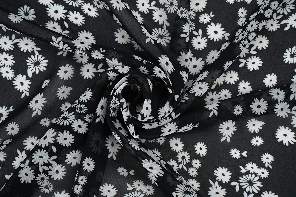 Chiffon Printed Prieks Black