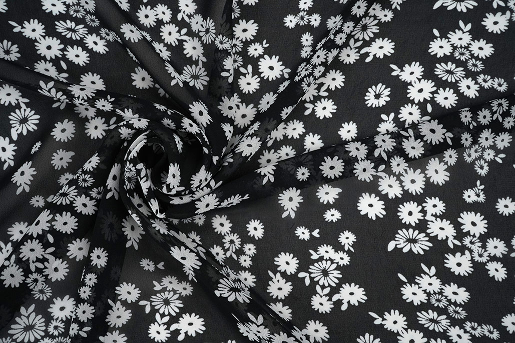 Chiffon Bedruckt Prieks Schwarz