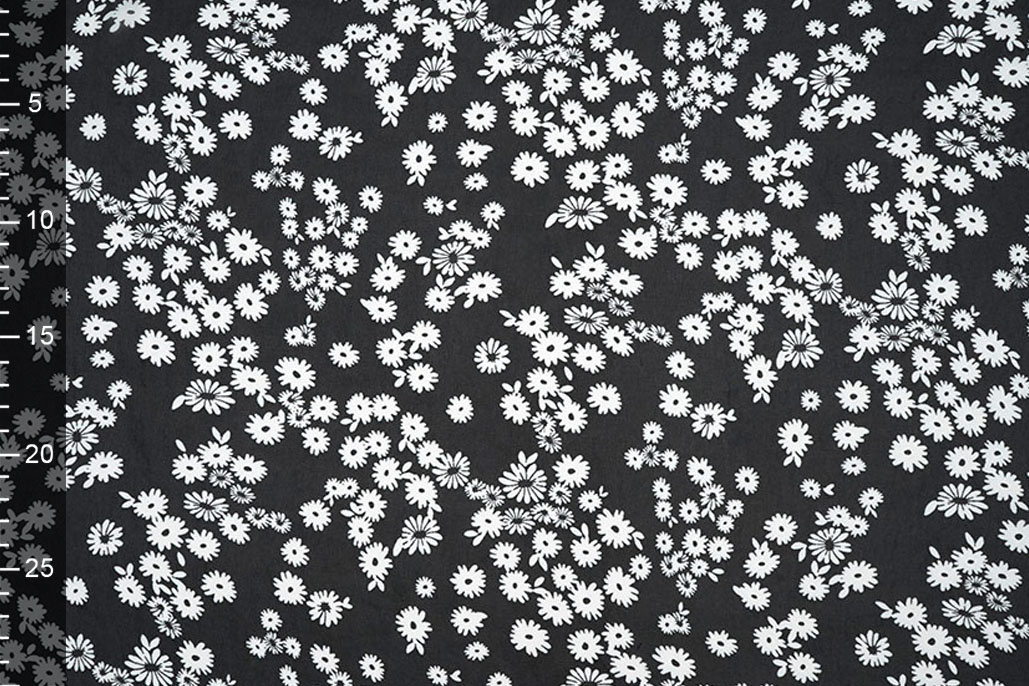 Chiffon Bedrukt Prieks Zwart