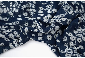 Chiffon Bedrukt Prieks Marine