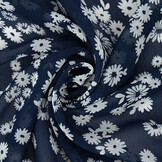 Chiffon Bedrukt Prieks Marine