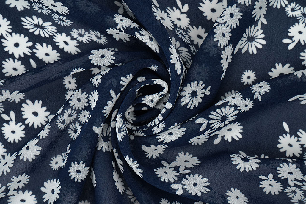 Chiffon Bedruckt Prieks Marine