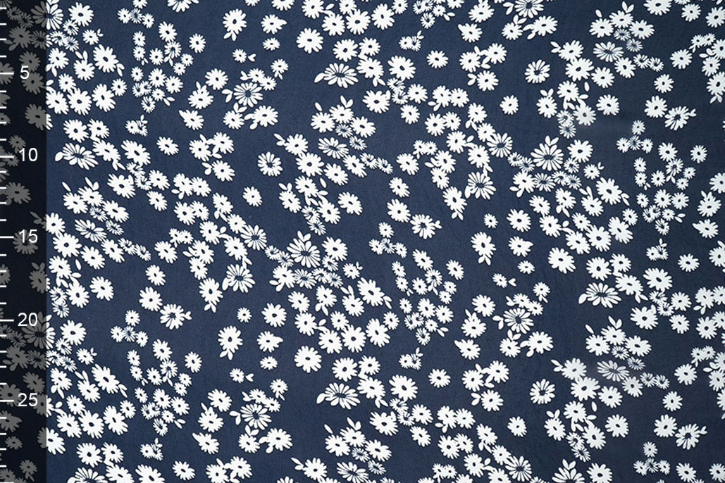 Chiffon Bedrukt Prieks Marine