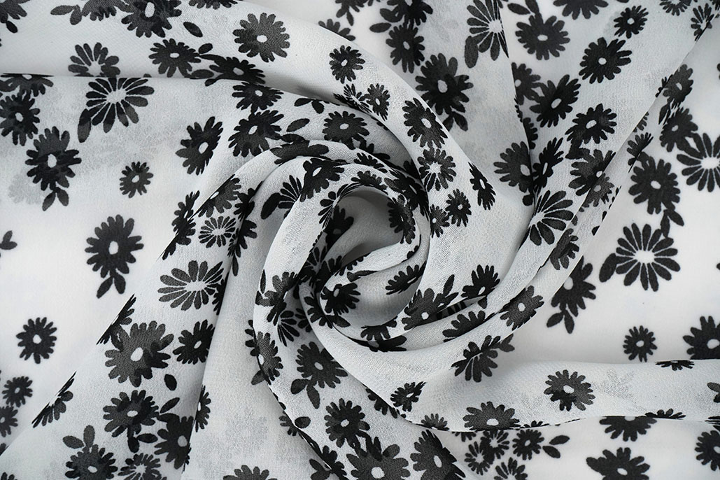 Chiffon Printed Prieks Off-White