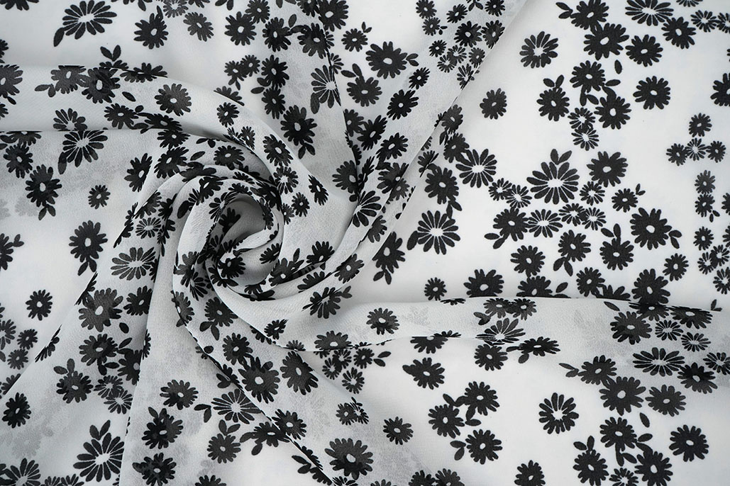 Chiffon Bedruckt Prieks Off-White