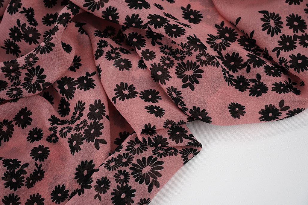 Chiffon Bedruckt Prieks Rosa