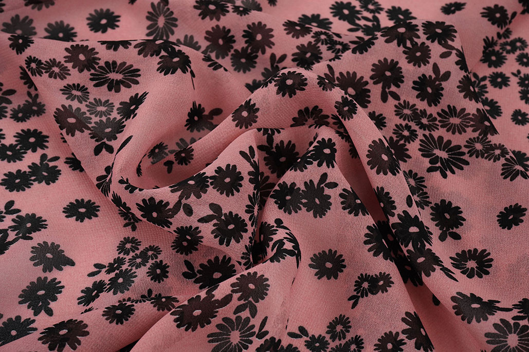 Chiffon Bedruckt Prieks Rosa