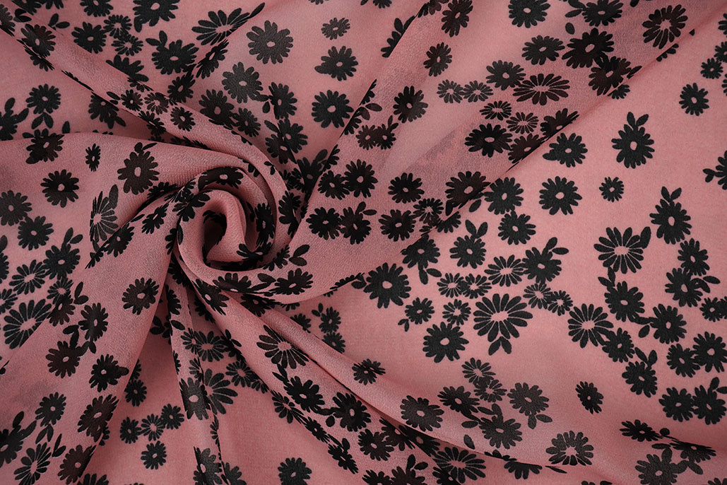 Chiffon Bedruckt Prieks Rosa