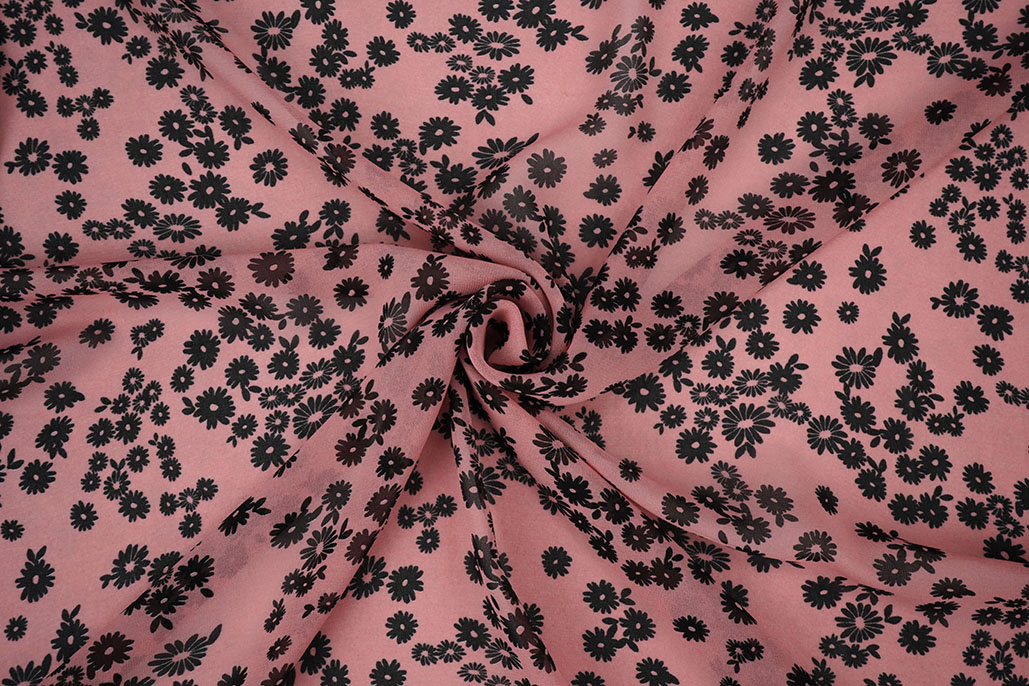 Chiffon Bedruckt Prieks Rosa
