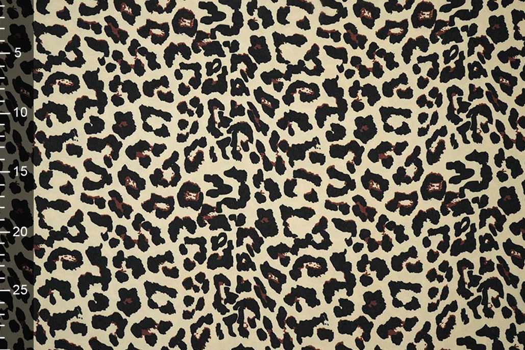 Chiffon Bedrukt Panter Beige