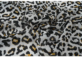 Chiffon Bedrukt Panter Off-White