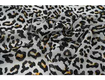 Chiffon Bedruckt Panther Off-White