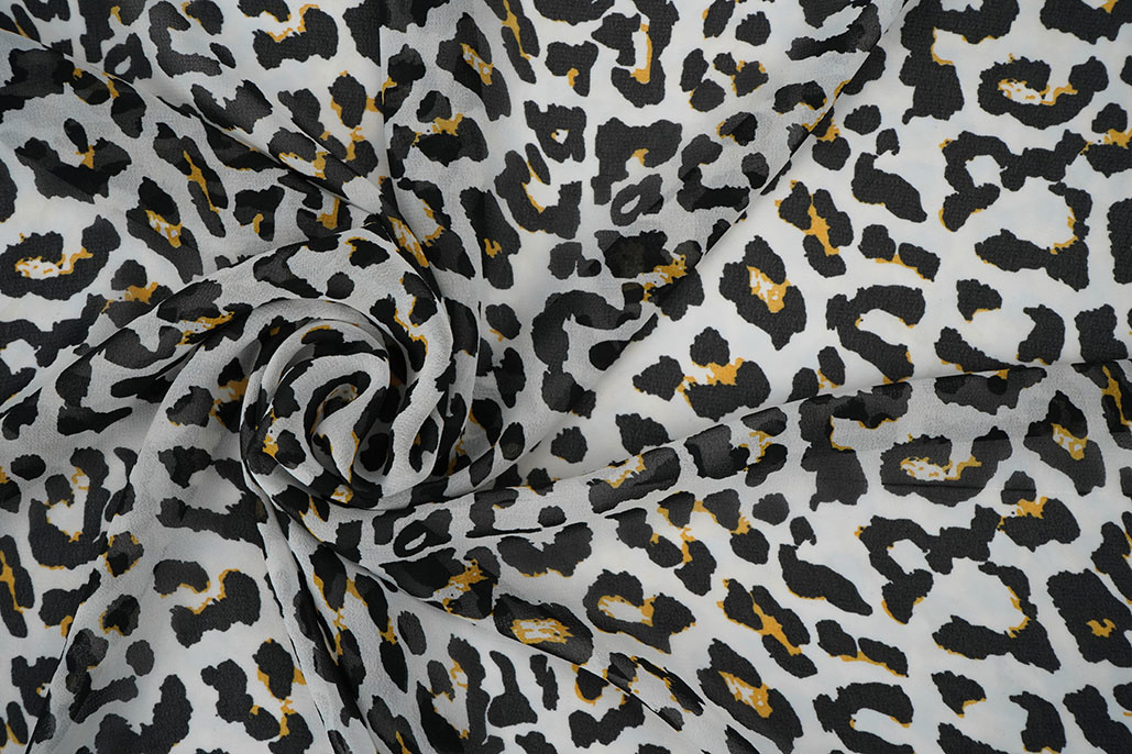 Chiffon Bedruckt Panther Off-White