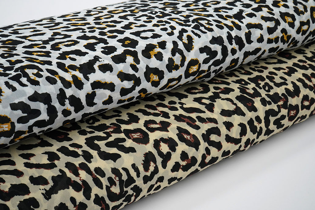 Chiffon Bedruckt Panther Off-White