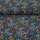 Chiffon Bedruckt Bunga Flora  Marine