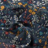 Chiffon Printed Bunga Flora Navy