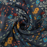 Chiffon Printed Bunga Flora Navy
