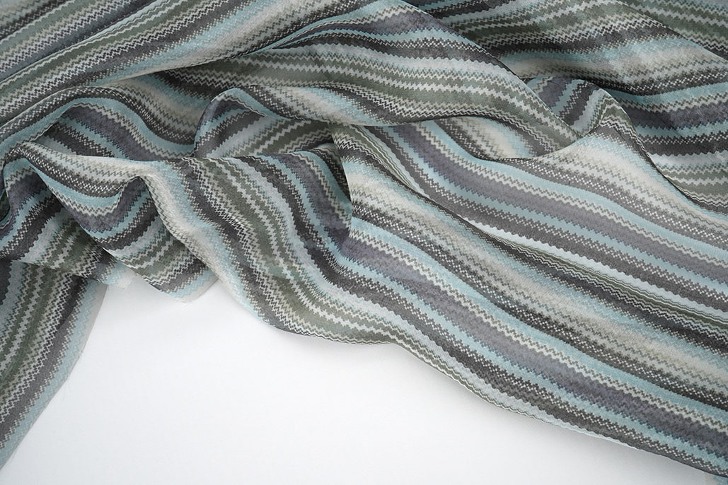 Chiffon Bedruckt kleiner Zick-Zack Multi 3