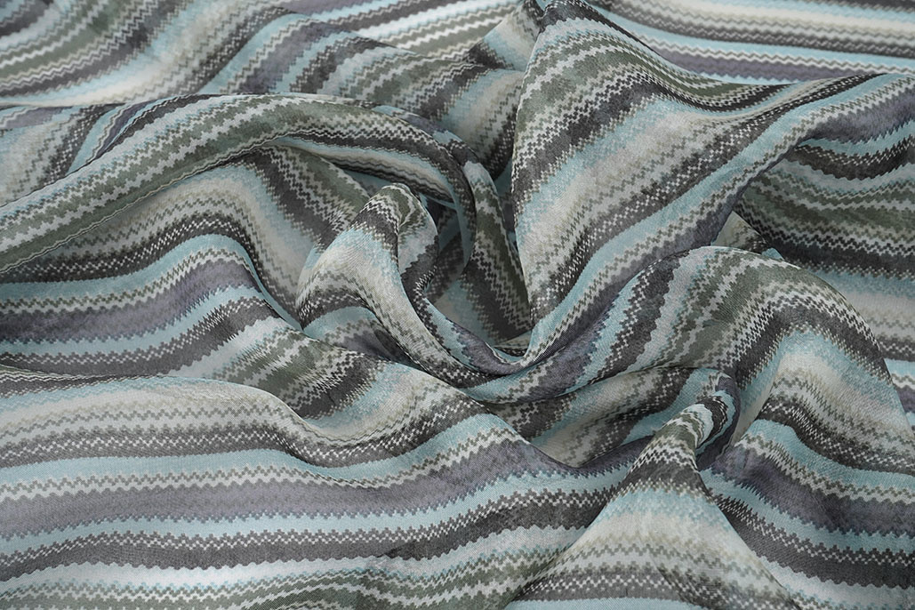 Chiffon Bedruckt kleiner Zick-Zack Multi 3