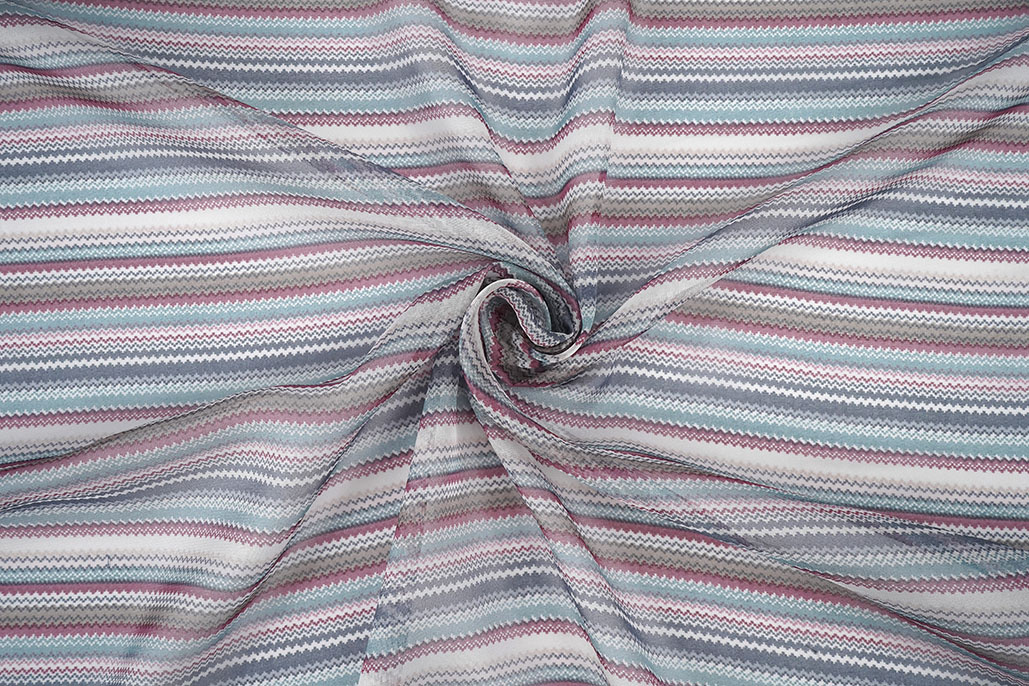 Chiffon Bedruckt kleiner Zick-Zack Multi 2