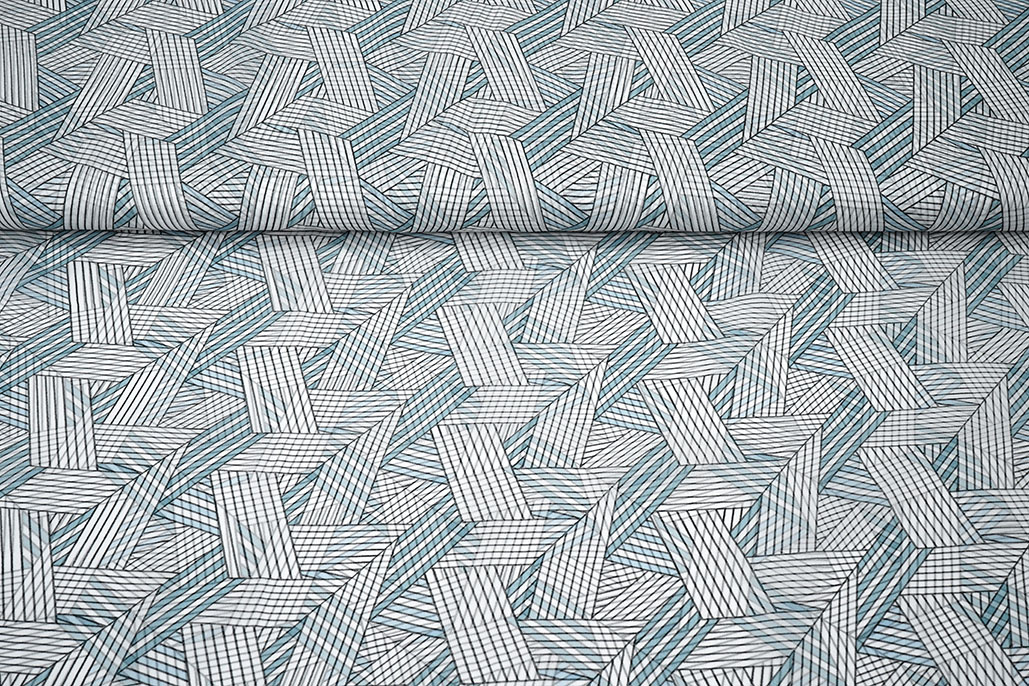 Chiffon Bedrukt Abstracte Lijnen Multi 2