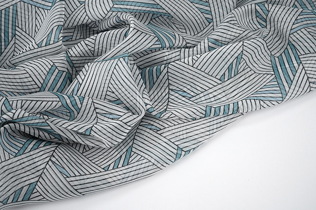 Chiffon Printed Abstract Lines Multi 2