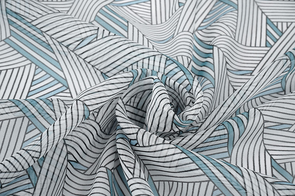 Chiffon Bedruckt Abstrakte Linien Multi 2