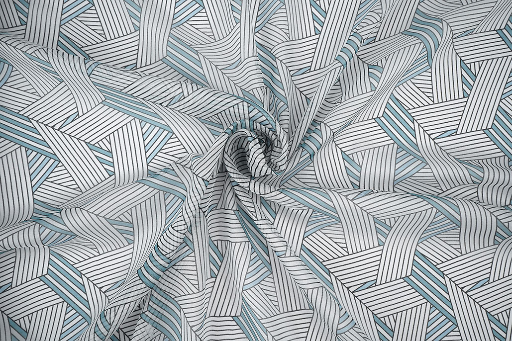 Chiffon Bedruckt Abstrakte Linien Multi 2