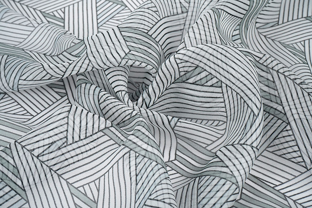 Chiffon Bedruckt Abstrakte Linien Multi 3