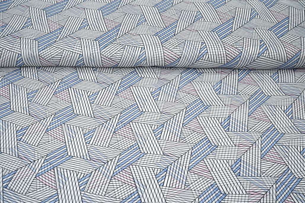 Chiffon Bedrukt Abstracte Lijnen Multi 1