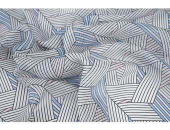 Chiffon Bedruckt Abstrakte Linien Multi 1
