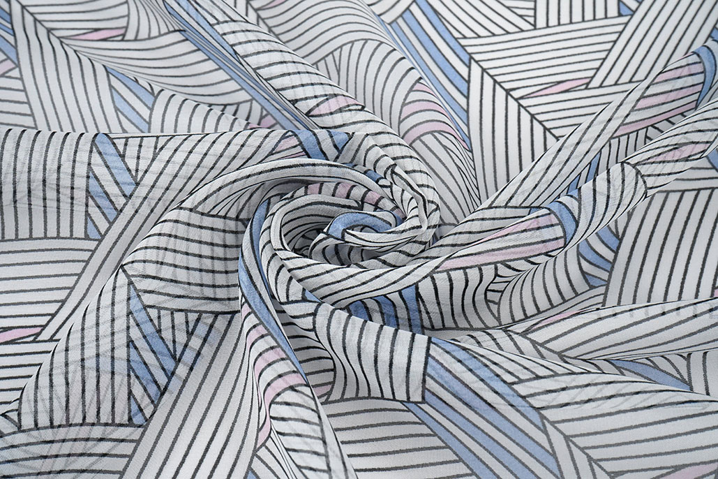 Chiffon Bedrukt Abstracte Lijnen Multi 1