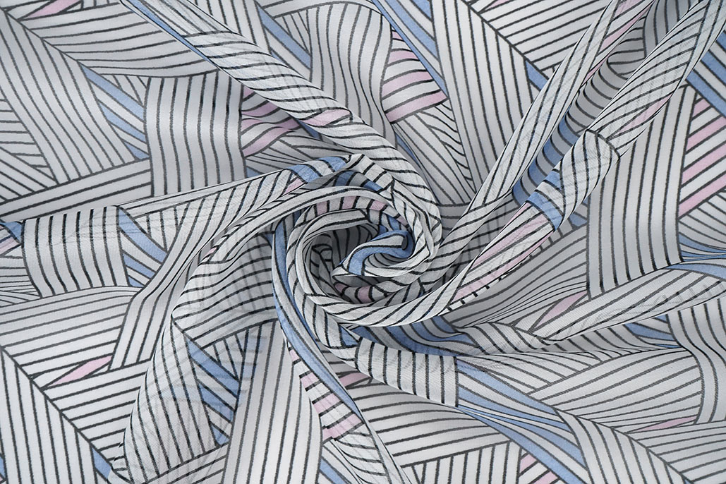 Chiffon Bedrukt Abstracte Lijnen Multi 1
