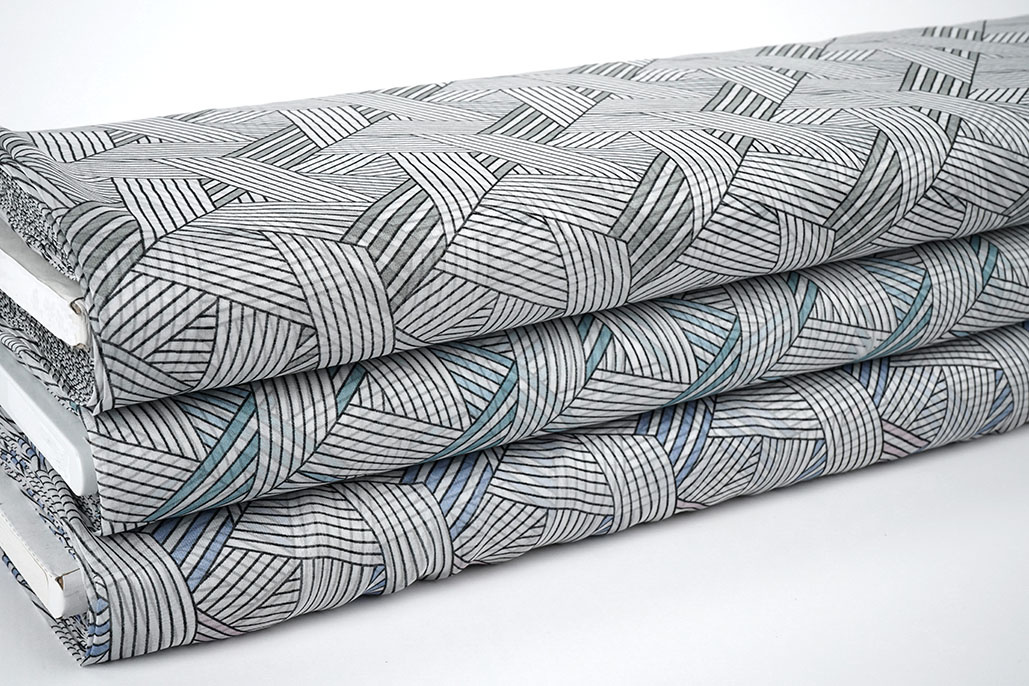 Chiffon Bedruckt Abstrakte Linien Multi 3