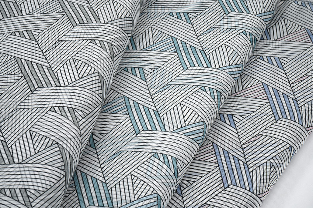 Chiffon Bedrukt Abstracte Lijnen Multi 2