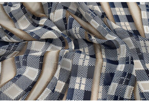 Chiffon Bedruckt Bari Sand Marine