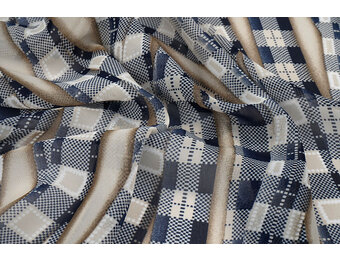 Chiffon Bedruckt Bari Sand Marine