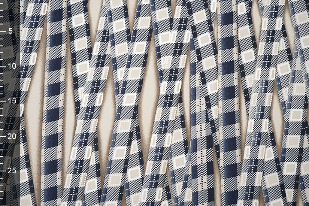 Chiffon Bedrukt Bari Zand Marine