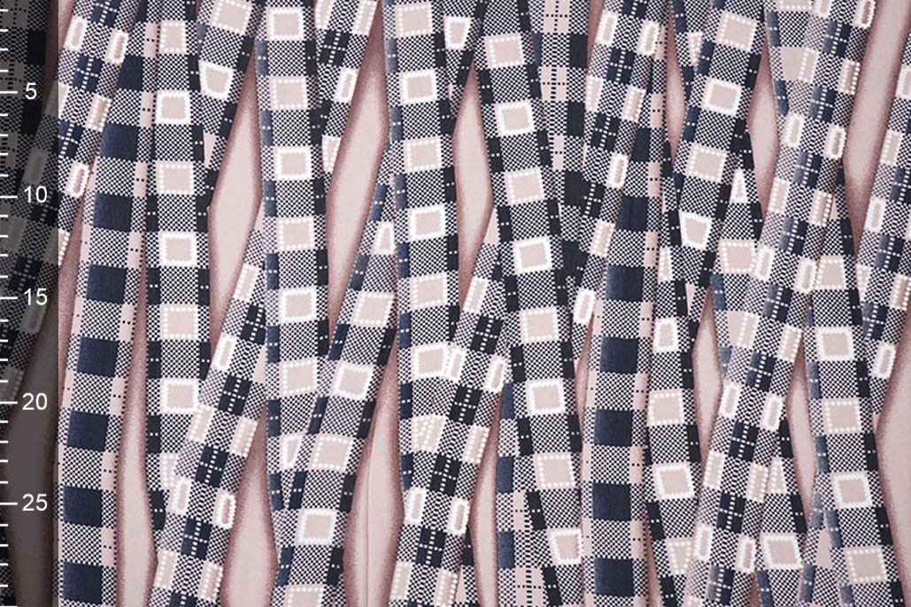 Chiffon Bedruckt Bari Rosa Marine