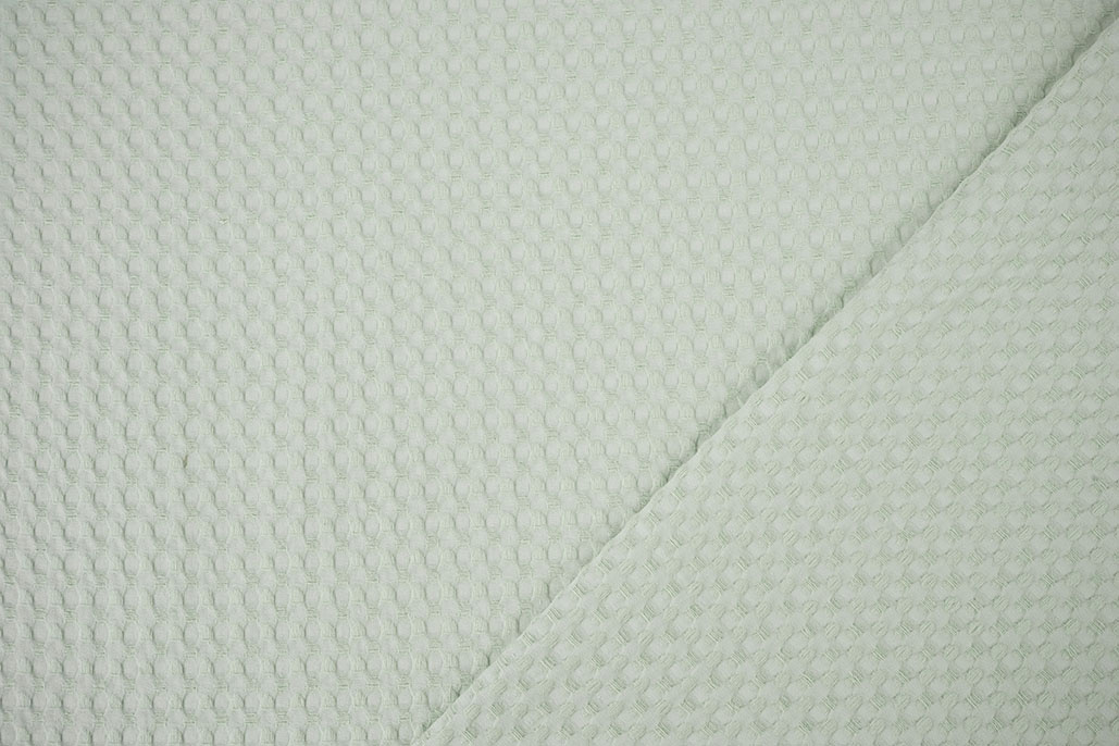 Luxury Cotton Waffle Pique Light Old Mint Green