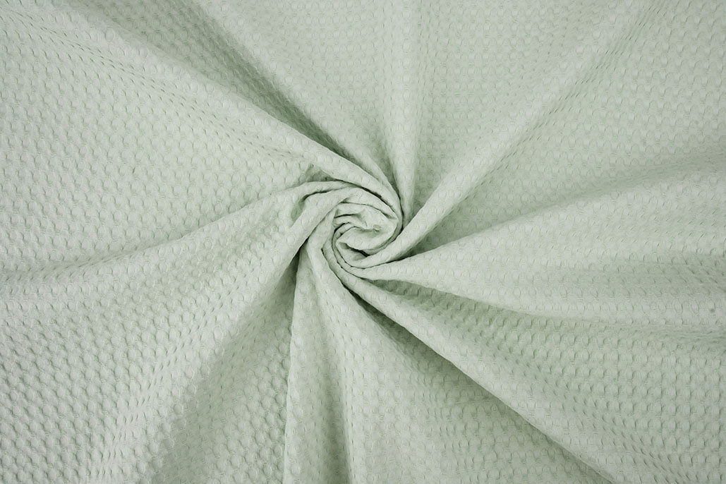 Luxury Cotton Waffle Pique Light Old Mint Green