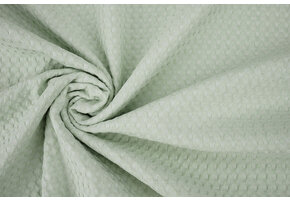 Luxury Cotton Waffle Pique Light Old Mint Green