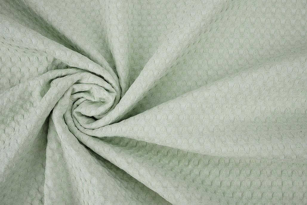 Luxury Cotton Waffle Pique Light Old Mint Green
